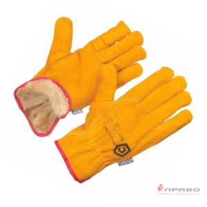 Перчатки цельноспилковые утеплённые «Драйвер» жёлтые (искусственный мех). Артикул: Пер116. Цена от 418 р.
