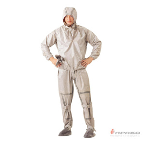 Костюм от химических воздействий Л-1 серый (куртка с капюшоном, полукомбинезон, перчатки трёхпалые). Артикул: Ar201. Цена от 6 000 р. в г. Новосибирск