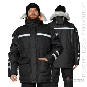 Куртка мужская утеплённая «Аляска Ультра» чёрная. Артикул: 9602. Под заказ. в г. Новосибирск