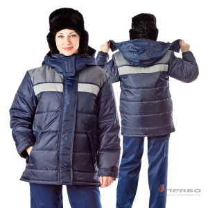 Куртка женская утеплённая «Эльбрус» тёмно-синий/серый. Артикул: Кур205. Цена от 1 890,00 р. в г. Новосибирск