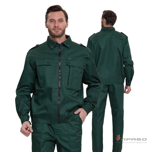 Костюм мужской «Ясон» зелёный для сотрудников охранных предприятий (куртка и брюки). Артикул: Охр101. #REGION_MIN_PRICE# в г. Новосибирск