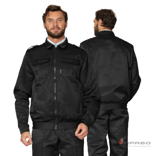 Костюм мужской «Альфа» чёрный (куртка и брюки) для охранников. Артикул: Охр102. #REGION_MIN_PRICE# в г. Новосибирск