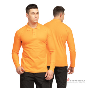 Рубашка «Поло» с длинным рукавом оранжевая. Артикул: Трик104. Цена от 1 350 р.