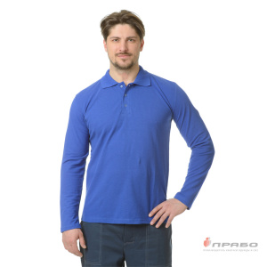 Рубашка «Поло» с длинным рукавом васильковая. Артикул: Трик104. Цена от 1 350 р.