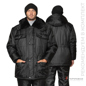 Куртка мужская утеплённая «Альфа» удлинённая чёрная. Артикул: 10355. Цена от 3 270 р. в г. Новосибирск