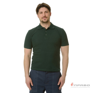 Рубашка «Поло» с коротким рукавом зелёная. Артикул: Трик1031. Под заказ.