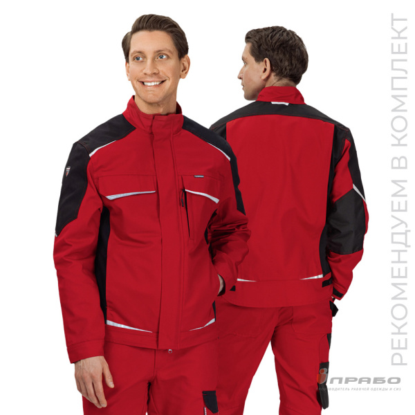Куртка мужская «Сюрвейер» красный/чёрный. Артикул: 10651. #REGION_MIN_PRICE# в г. Новосибирск