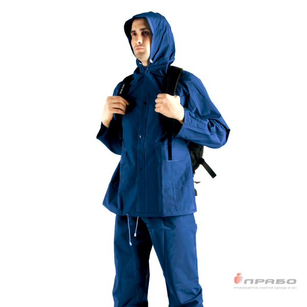 Костюм влагозащитный нейлоновый с ПВХ-покрытием синий (куртка и брюки). Артикул: Вл203. #REGION_MIN_PRICE# в г. Новосибирск