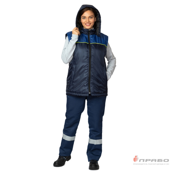 Жилет утеплённый «Сура» тёмно-синий/василёк. Артикул: 9553. #REGION_MIN_PRICE# в г. Новосибирск