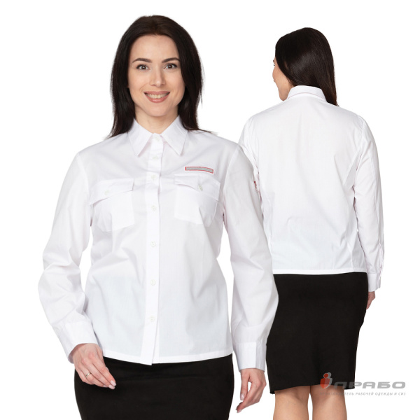 Блузка РЖД женская с длинными рукавами белая. Артикул: БлузРЖД1. #REGION_MIN_PRICE# в г. Новосибирск