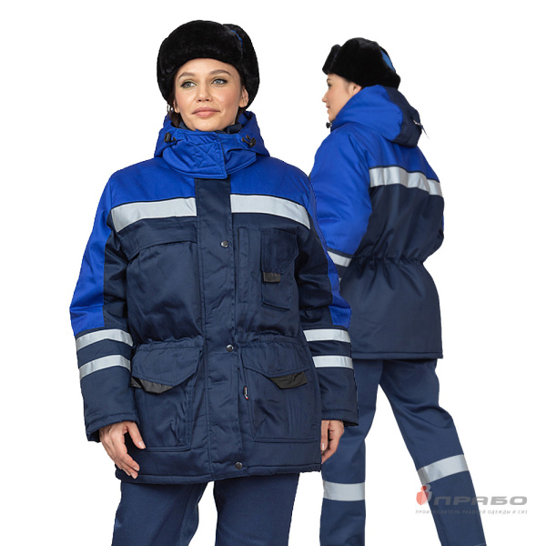 Куртка женская утеплённая «Зима» тёмно-синий/василёк с СОП. Артикул: Кур212. #REGION_MIN_PRICE# в г. Новосибирск