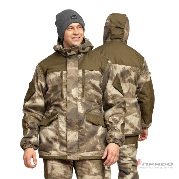 Артикул: Ох010бо. Наименование: Костюм мужской утеплённый «Горка Иней» КМФ бежевые облака (куртка и брюки). Сезонность: зима. Ценовой сегмент: премиум. #REGION_MIN_PRICE# в Новосибирске. Заказ на PRABO.РУ