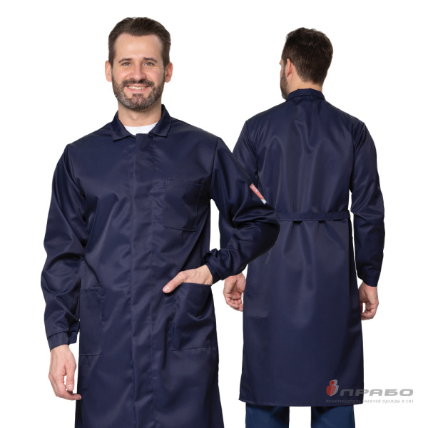 Халат кислотощелочестойкий (КЩС) мужской синий. Артикул: Ar206. #REGION_MIN_PRICE# в г. Новосибирск