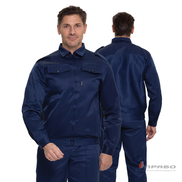 Костюм мужской «Альфа» синий (куртка и брюки) для охранников. Артикул: Охр102. #REGION_MIN_PRICE# в г. Новосибирск