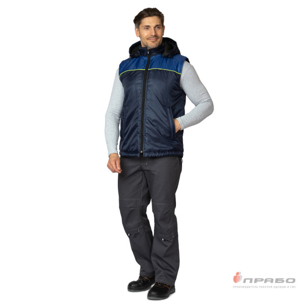 Жилет утеплённый «Сура» тёмно-синий/василёк. Артикул: 9553. #REGION_MIN_PRICE# в г. Новосибирск