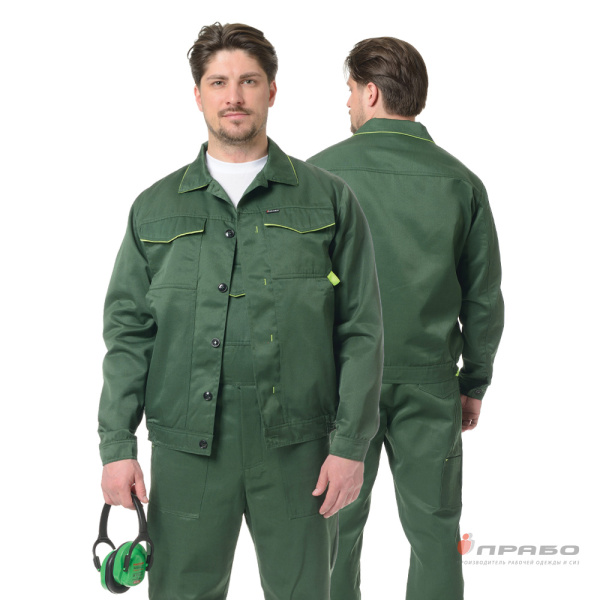Костюм мужской «Докер» зелёный (куртка и полукомбинезон). Артикул: Кос116. #REGION_MIN_PRICE# в г. Новосибирск