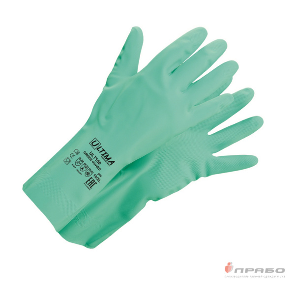 Перчатки химстойкие нитриловые Ultima Green Guard ULT150. Артикул: 11292. #REGION_MIN_PRICE# в г. Новосибирск