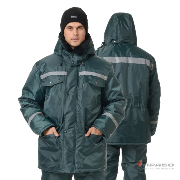 Костюм мужской утеплённый «Мастер» зелёный (куртка и брюки). Артикул: Кос213. #REGION_MIN_PRICE# в г. Новосибирск