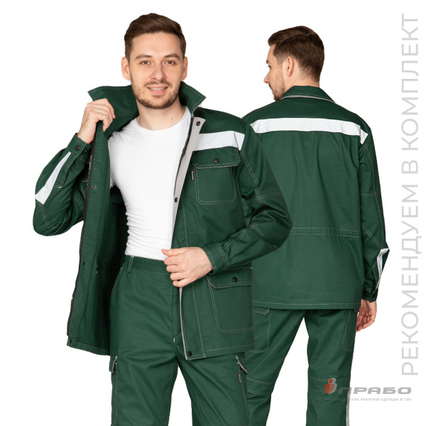 Куртка мужская летняя «Эко-Труд» тёмно-зелёная. Артикул: 10587. #REGION_MIN_PRICE# в г. Новосибирск