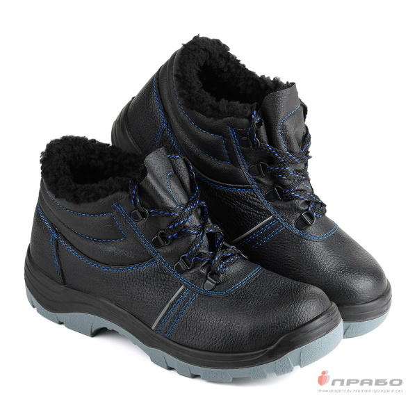 Ботинки «Викинг-14/1» с подошвой ПУ/ТПУ и МП чёрные (искусственный мех). Артикул: Кож228. #REGION_MIN_PRICE# в г. Новосибирск