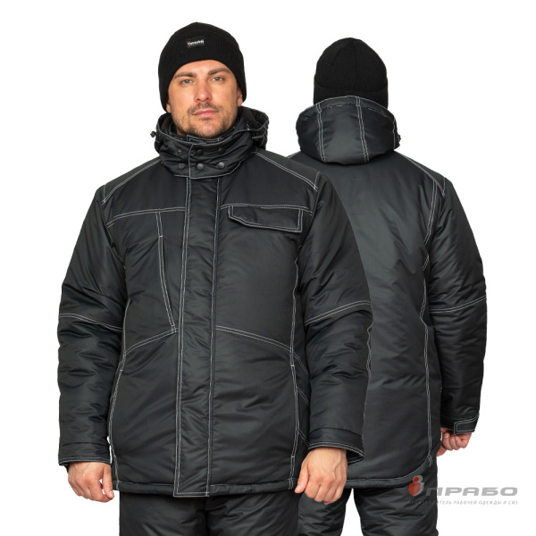 Куртка мужская утеплённая «Викинг» чёрная. Артикул: 9643. #REGION_MIN_PRICE# в г. Новосибирск