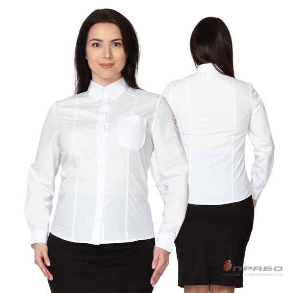 Блузка женская РЖД с длинными рукавами белая. Артикул: БлузРЖД. #REGION_MIN_PRICE# в г. Новосибирск