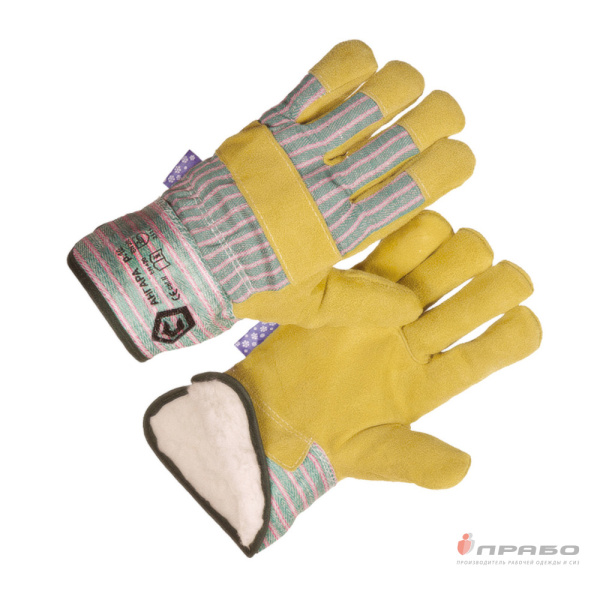 Перчатки комбинированные со спилком утеплённые «Ангара». Артикул: Пер111. #REGION_MIN_PRICE#