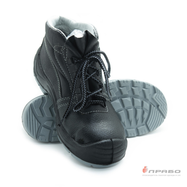 Ботинки кожаные с подошвой ПУ/ТПУ с металлическим подноском чёрные. Артикул: Бот90. #REGION_MIN_PRICE# в г. Новосибирск